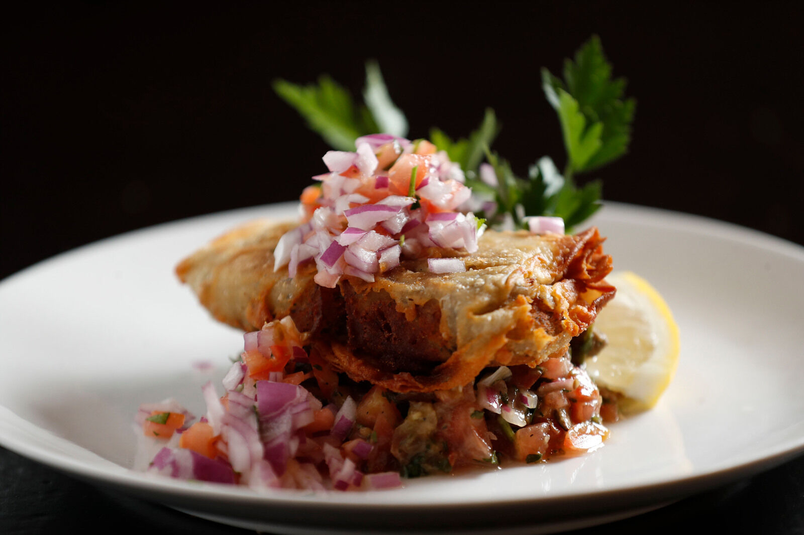 Brik vegan pastry at Falafel Bar